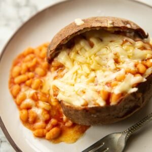 CHEESE & BEANS BAKED POTATOES
